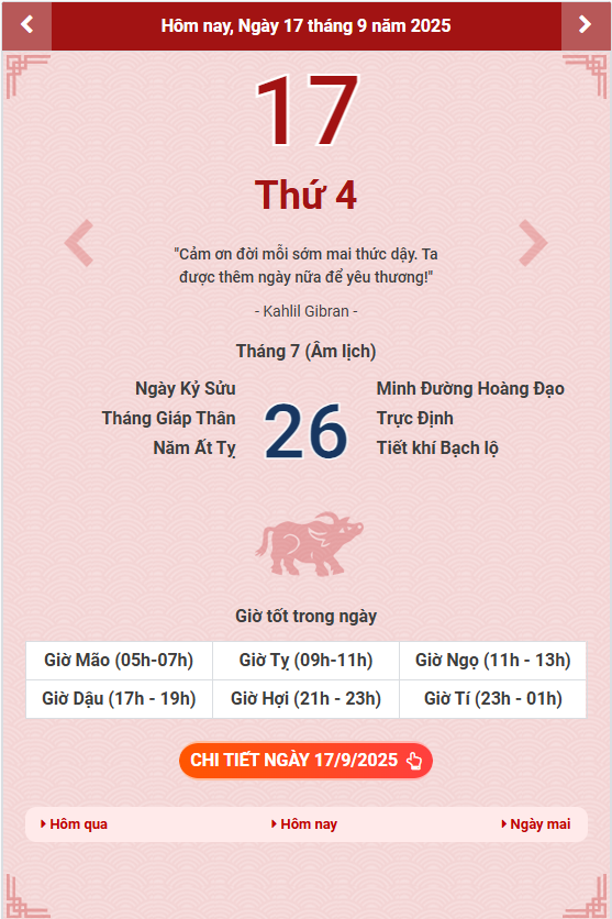 Xem lịch ngày